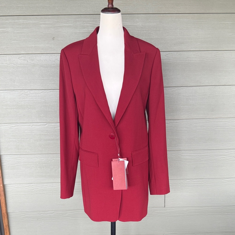 Max Mara Studio Burgundy Wool “Titty” Blazer